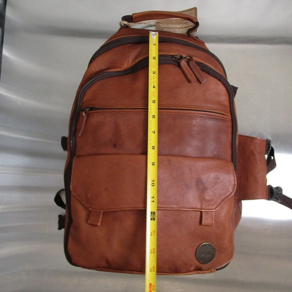 Argali Wines Premium Tan Calfskin Leather Insulated Picnic Backpack Bag New